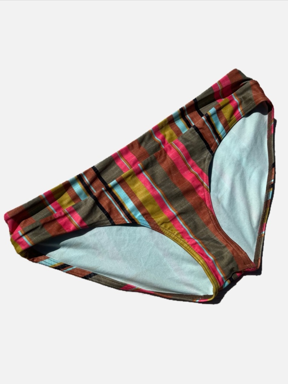 Prana Multicolor Striped Bikini Bottoms - Brown, Pink, Green, Blue